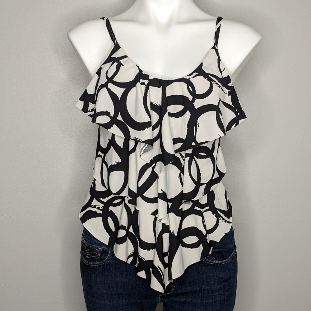 ✨3/$15 Venus black white layered tankini swim top 6